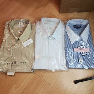 Van Heusen Geoffrey Beene Button Down Shirt Lot of 3